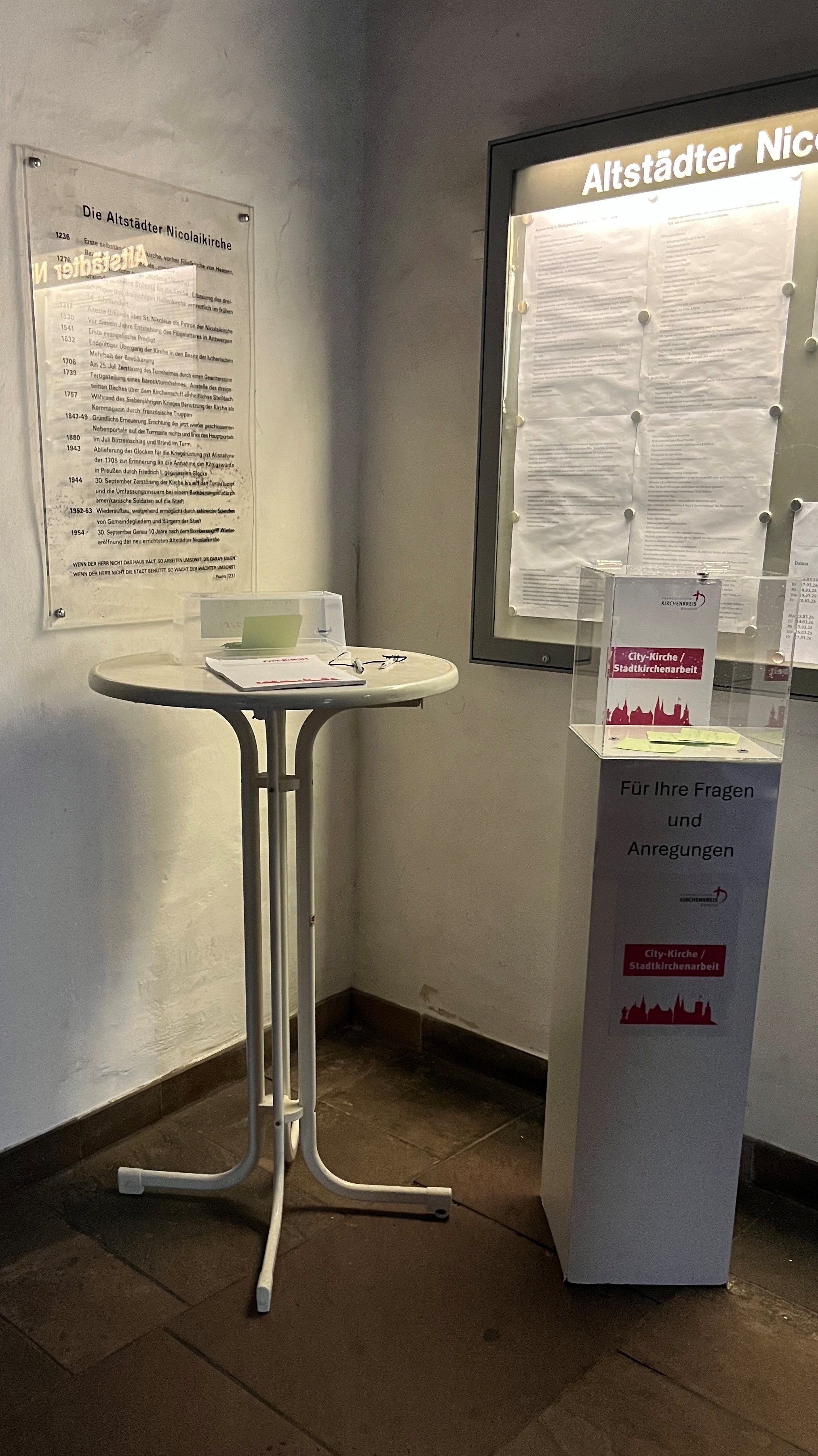 Zettelbox für Ihre Anregungen und Wünsche